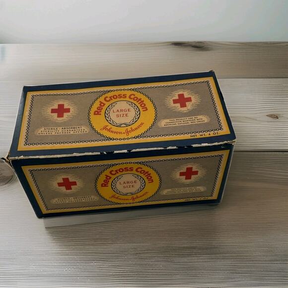 Vintage Rare Johnson & Johnson Red Cross Cotton net wt 4oz Large Size - Picture 1 of 9